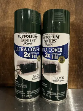 334034 Rust-oleum Painters Touch 2x Rustoleum Gloss Hunter Green Spray Paint 12 Oz