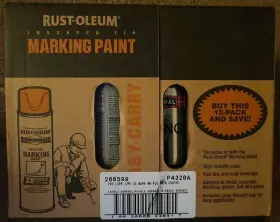 P2558852 Rust-oleum Professional 12 Pack 15 Oz. Red-orange Inverted Marking Spray Paint