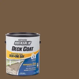 319628 Rust-oleum Rocksolid Exterior Paint Chocolate 6x Deck Coat 1 Gal