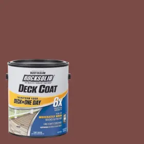 319649 Rust-oleum Rocksolid Exterior Paint 1 Gal. Red Rock 6x Deck Coat