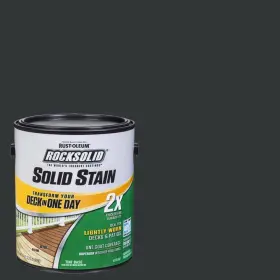 319736 Rust-oleum Rocksolid Exterior Paint 1 Gal. Black 2x Solid Stain