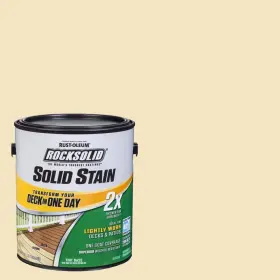 319770 Rust-oleum Rocksolid Exterior Paint 1 Gal. Parchment 2x Solid Stain 3