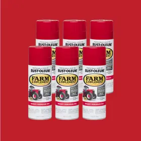 Rust-oleum Specialty 445026738729 12 Oz. Farm And Implement Massey Ferguson Red Enamel Spray Paint 6-pack