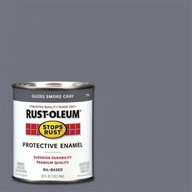 Rust-oleum Stops Rust 313041923994 1 Quart Protective Enamel Gloss Smoke Gray Interior/exterior Paint