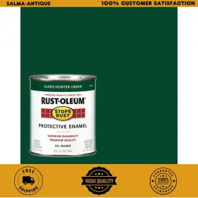 7738502 Rust-oleum Stops Rust 1 Quart Protective Enamel Gloss Hunter Green Interior/exterior Paint