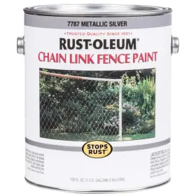 7787402 Rust-oleum Stops Rust 1 Gal. Metallic Silver Oil-based Chain Link Fence Paint 2-pack