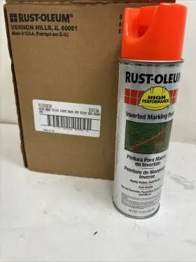 V2358838 Rust-oleum 6pk Inverted Marking Paint Fluorescent Red-orange 15oz Cans
