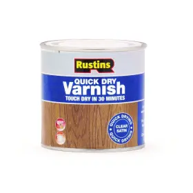 Rustins 015332000128 Quick Dry Varnish Satin Clear 250 Ml