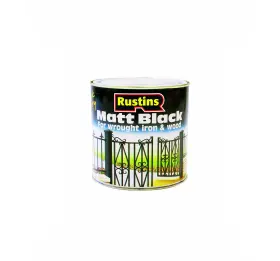 Rustins 015332070022 Matt Black Paint 250ml