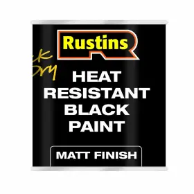 Rustins 015332320035 Heat Resistant Black Paint 500ml