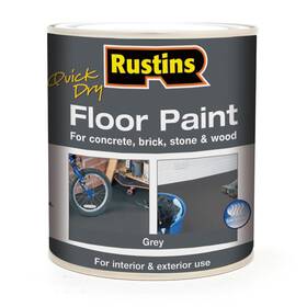 Rustins Fpgy1000 1 Litre Quick Dry Grey Floor Paint - Durable Easy Apply Home Improvement