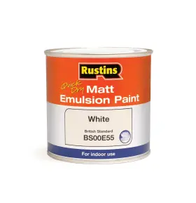 Memlw250 Rustins Quick Dry Matt Emulsion Paint White 250ml