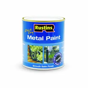 Mpbk500 Rustins Quick Dry Metal Paint Black 500ml/16.9fl Oz - Single Pack