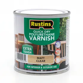 Pomcw250 Rustins Quick Dry Polyurethane Varnish 250ml Matt Clear Finish