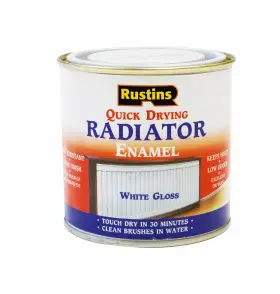 Radg250 Rustins Quick Drying Radiator Enamel Gloss 250ml 1 Count Pack Of White
