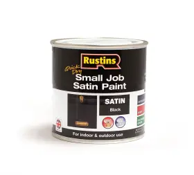 Spblw250 Rustins Quick Dry Small Job Satin Paint Black 250ml