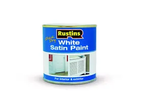 Whisw250 Rustins White Satin Paint 250ml
