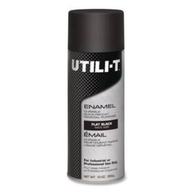 Rustoleum 387389 Utili-t Spray Paint Flat Black 10 Oz Aerosol Can 6/carton