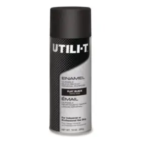 387389 Rustoleum Utili-t Spray Paint Flat Black 10 Oz Aerosol Can 6/carton