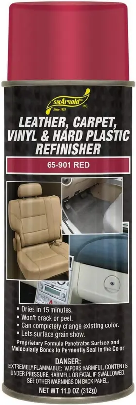 65-901 S. M. Arnold Sm Refinishing Spray Paint - Red 11 Oz. For Leather Carpet Vinyl Met