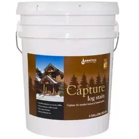 65575 Sashco Capture Log Stain 5 Gallon Chestnut Interior Exterior Elasticity