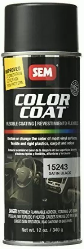 Sem15243 Sem 646786152436 Paints Satin Black Color Coat Aerosol 12 Ounce Pack Of 1