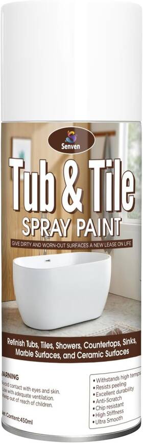Senven 711181805376 Tub And Tile Spray Paint White Gloss Aerosol Bathtub Refinishin