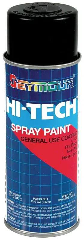 16-133 Seymour 043281000307 Hi-tech Enamels Spray Paint Flat Black