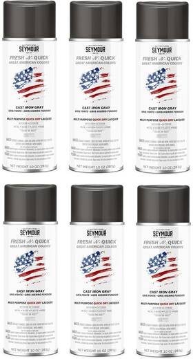 Seymour 043281009812 Fresh-n-quick 11-48 Cast Iron Gray 10oz Multi-purpose Enamel Spray Paint 6-pack