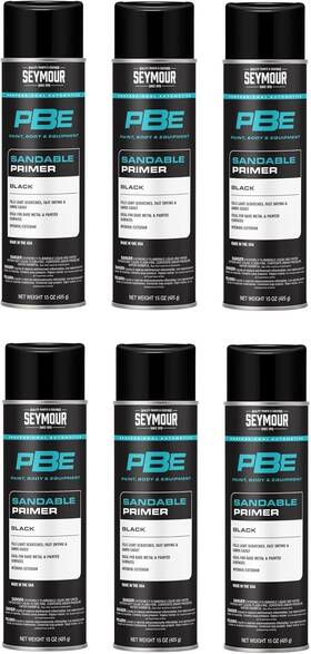Seymour 20-1672 Pbe Sandable Primer Black 15oz Automotive Fast-dry Smooth Base Coat 6-pk