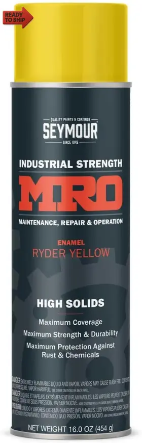 620-1446 Seymour 445050622667 Industrial Mro High Solids Spray Paint Ryder Yellow 16 Ounce