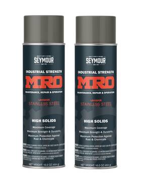Seymour 620-1460 Mro High Solids Spray Paint Stainless Steel 16 Oz 2-pack