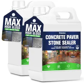 Shabebe-256oz-sealer Shabebe Premium Stone Sealer 2 Gallon Max Gloss Wet Look For Pavers Driveways