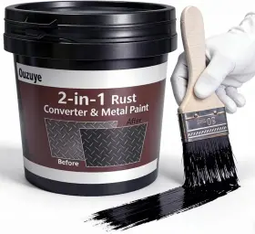 Shenzhenshihuilefukejiyouxiangongsi 445007944934 2 In 1 Rust Converter And Metal Primer 35 Oz Black Reformer Paint For