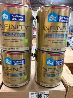 Sherwin-williams 5990816 Infinity Paint Interior Eggshell Ultra White 4 Gallons