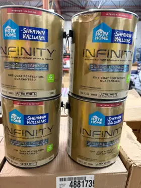 5990816 Sherwin-williams Infinity Paint Interior Eggshell Ultra White 4 Gallons