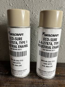 Skilcraft Eco-sure Industrial 30372 Lot Of 2 Eco-sure Enamel Spray Paint Flat Brown