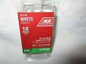 2014199 Sold In Usa Ace Aluminum 3/16 Inch Rivets 12 Pieces 1 Package For Use With All Rivet Tools