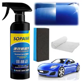 Sopami 445025897816 Car Coating Spray 17.6 Oz Quick Effect Agent 1pc Sponge And Cloth