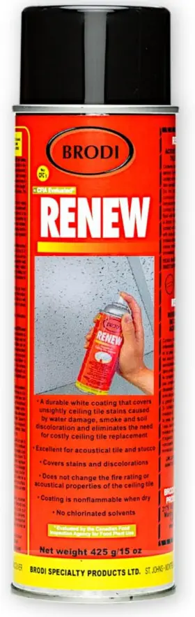 Specialty Products 445048585578 Renew Ceiling Tile Spray Paint Commercial-grade Conceals Water And Smoke Stains