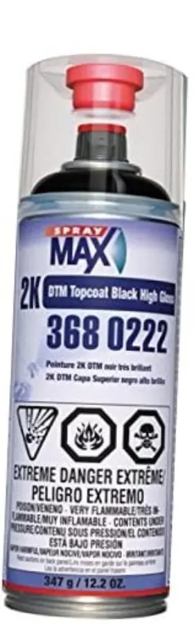 3680222 Spraymax Dtm Topcoat Black High Gloss