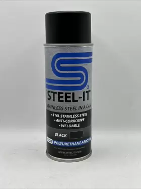 1012b Steel-it Black Polyurethane Aerosol 14oz Spray Can