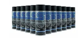 Si1012b-12 Steel-it Black Polyurethane 14oz Spray Can 12 Pack