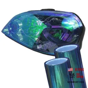 Sticky-graphics 678542573773 Chameleon High Gloss Vinyl Headlight Foglight Wrap Wet Tint Sapphire Blue