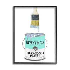 Stupell Industries 196216321999 Fashion Blue Diamond Paint Glam Paintbrush Designer Style Designed By Amanda