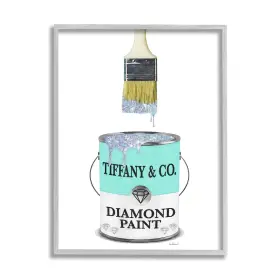 Stupell Industries 196216322026 Fashion Blue Diamond Paint Glam Paintbrush Designer Style Designed By Amanda