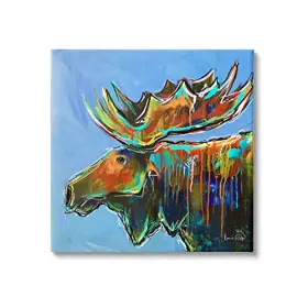 Stupell Industries 196216927351 Contemporary Street Style Paint Drip Bold Moose Antlers Design By Karrie Eve