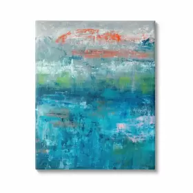 Stupell Industries 197081109873 Detailed Paint Stroke Overlays Deep Blue Red Accent Canvas Wall Art Design B