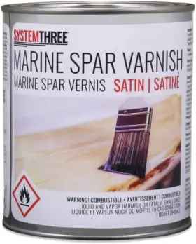 1855s16 System Three Resins Inc. Marine Spar Varnish Satin 1 Quart Can