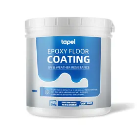 Tapel 797093891706 3-in-1 Epoxy Floor Coating - Light Grey 35oz 54ft Primer Paint Clear Coat